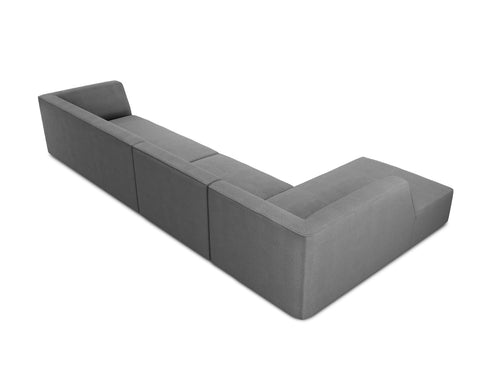 Micadoni linker hoekbank Ruby 5-zits, structurele stof, grijs - 180x366x69cm