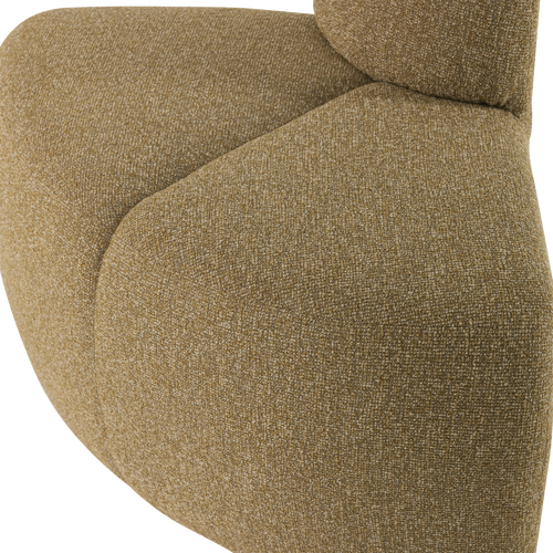 WOOOD eetbank hoek rond rugleuning Mojo - Bouclé - Geelbruin mel - 83x100x74