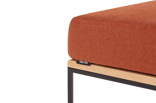 noo.ma FEO Poef - Oak / Terracotta Wool - vtwonen shop