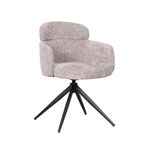 LABEL51 Eetkamerstoel Levi - Naturel Stof - Draaibaar - Set van 2 - vtwonen shop