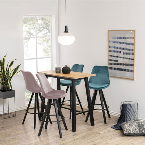 Lisomme Hidde houten bartafel naturel - zwarte poten - 115 x 58 cm - vtwonen shop