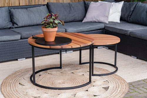 MaximaVida ronde outdoor salontafel set Vancouver XL 75 cm – speciaal voor buiten - vtwonen shop