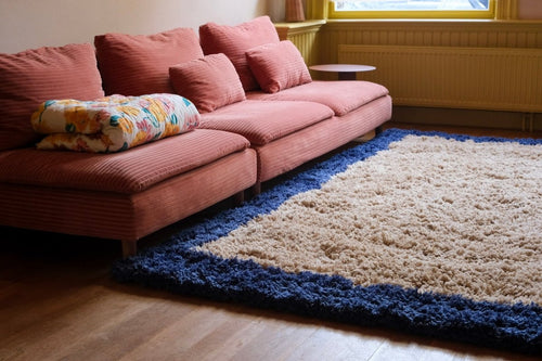 Interieur05 vloerkleed Pilo - hoogpolig - beige/blauw - 200 x 290 cm - vtwonen shop