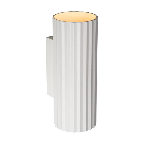 Atmooz wandlamp Ribble rond - wit - 7 x 9 x H 18 cm - GU10