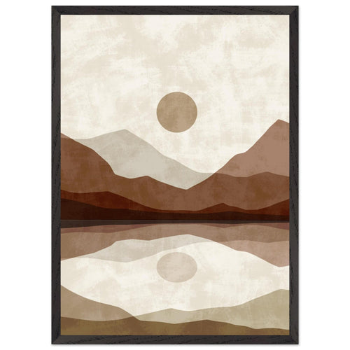 Artfulprints Poster met Lijst Boho – Mirror mountain   - 50x70 cm - Meerkleurig