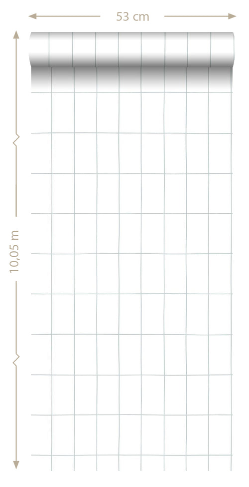 ESTAhome behang kleine tegeltjes vergrijsd blauw - 53 cm x 10.05 m - 139029 - vtwonen shop