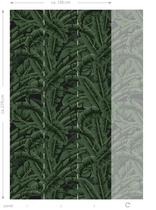 ESTAhome fotobehang bananenbladeren tropisch junglegroen - 150 x 279 cm - 159106