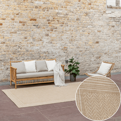 Interieur05 Jute buitenkleed Naturel Visgraat Border - 160 x 230 cm - vtwonen shop