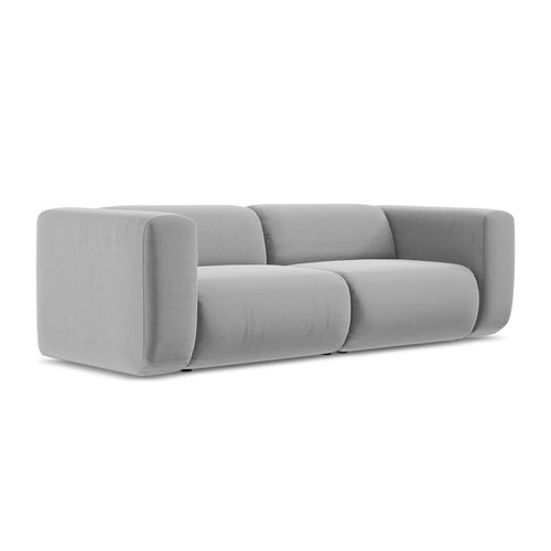 LaMiaSofa 3-zits bank Bari - velours - grijs - 228x89x70