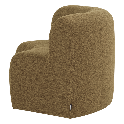 WOOOD eetbank halfronde hoek rug Mojo Base - Bouclé - Geel/Bruin - 83x152x76