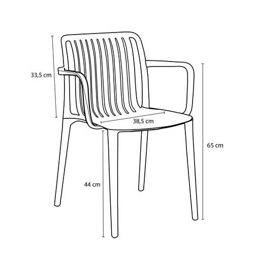 Mica Decorations  Paloma Tuinstoel - L53 x B53 x H78 cm - Polypropyleen - Zwart
