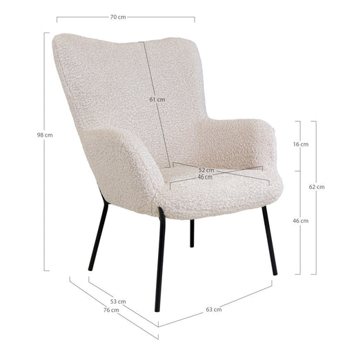 Artichok Rosemarie teddy fauteuil gebroken wit - vtwonen shop