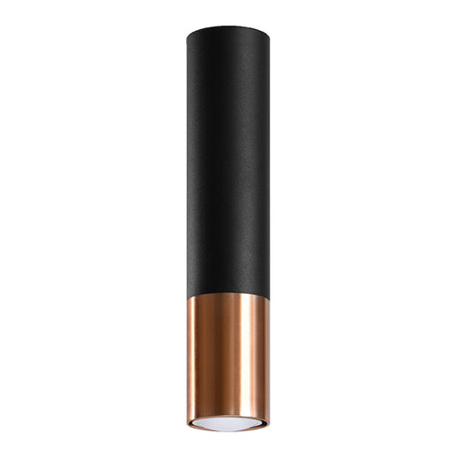 Sollux Lighting Plafondlamp LOOPEZ zwart/koper - 6x6x29cm