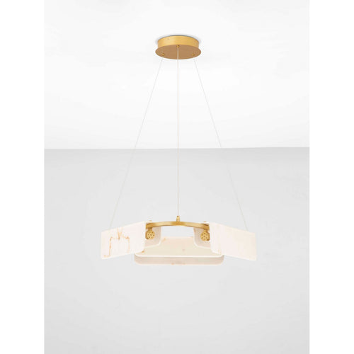 Nova Luce AIDER Geïntegreerde LED-hanglamp in messing goud, Triac dimbaar, 34W, 2146lm, 3000K