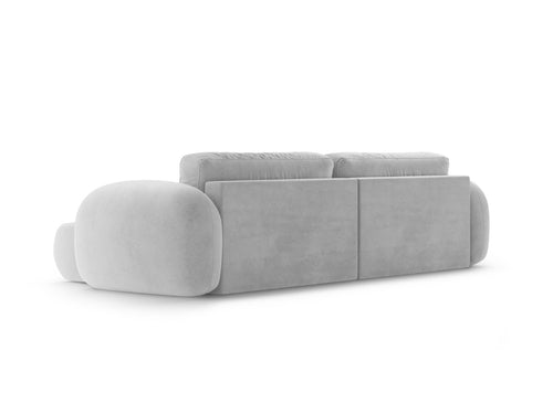 Cosmopolitan Design Omkeerbare converteerbare hoekbank met opbergdoos Tonale 4-zits, flueel grijs - 149x262x88cm
