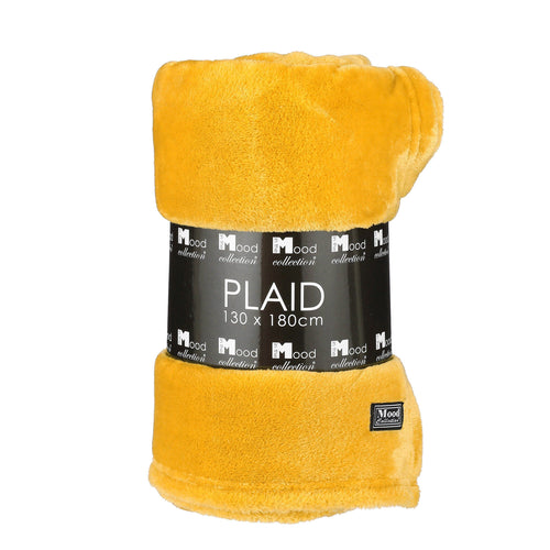 Mica Decorations Famke Fleece Plaid - L180 x B130 cm - Geel