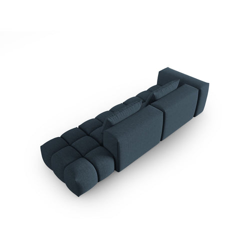 Cosmopolitan Design - Rechte modulaire bank Verona 4-zits, structurele stof donkerblauw - 85x265x70cm