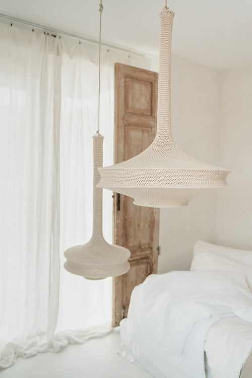NOA MAY Hanglamp Lola - beige - katoen - Ø 60 x h 80 cm (large)