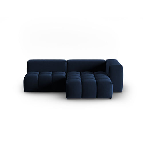Cosmopolitan Design - Modulaire hoekbank rechts Verona 3-zits, flueel koningsblauw - 145x205x70cm