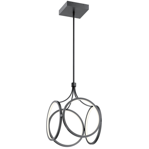 Elstead Kichler Ciri Geïntegreerde LED hanglamp, mat zwart, 3000K