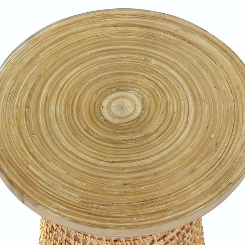Calicosy - Bamboe tafelblad met rotan voet  40x40x45 cm