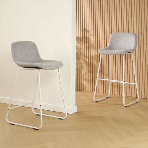 Nolon Nino-Mats Barkruk Lichtgrijs - Wit Onderstel - 75 cm - vtwonen shop