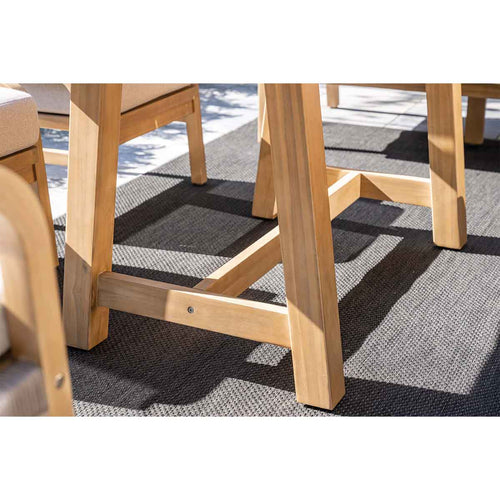 Santos lounge-diningset - 5-dlg.-rechts-acaciahout met white wash-sand