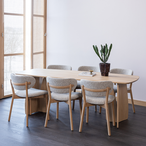 WOOOD eettafel Veere - Massief Eikenhout - Naturel - 220 x 100