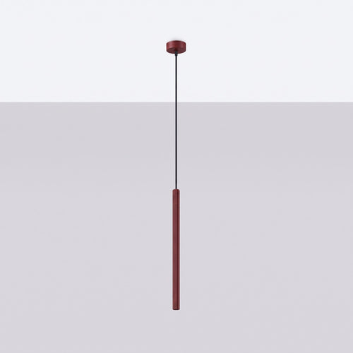 Sollux Lighting Hanglamp ARCHE 1 bordeaux - 8x8x120cm