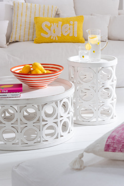 J-Line salontafel Gekerfd - hout - wit - vtwonen shop