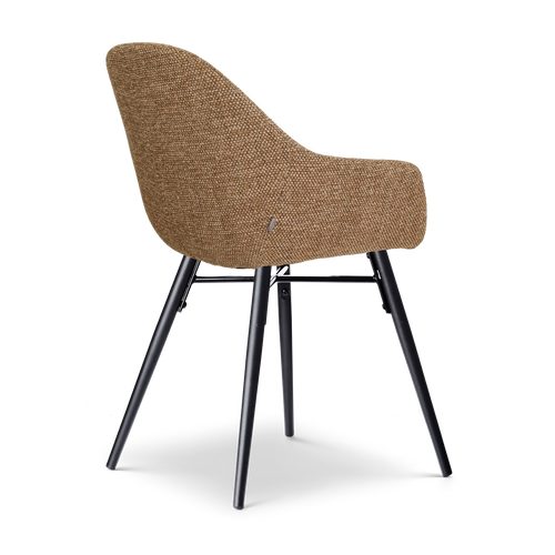 Nolon Nena-Mae eetkamerstoel bruin blend - zwart houten onderstel