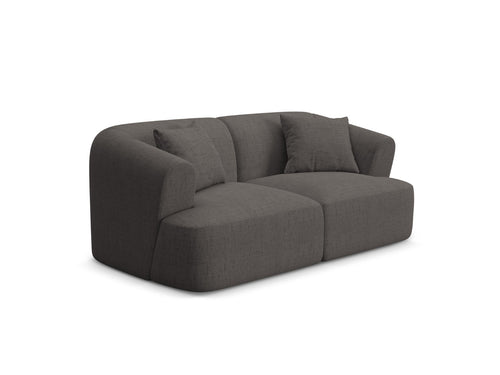 Cosmopolitan Design Modulaire bank Campi 2-zits, structurele stof grijs - 90x180x70cm