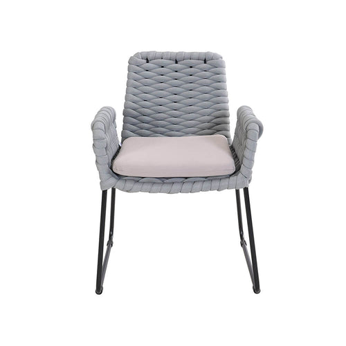HOME DELUXE Tuinstoel met armleuningen in touwvlechtwerk BALERO Lichtgrijs - Aant.: 2 - vtwonen shop
