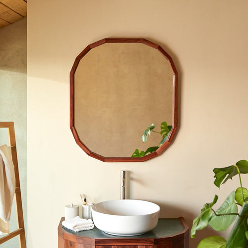 Tikamoon Spiegel in massief palissander 80x70 cm - Bruin - vtwonen shop