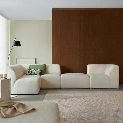 Tikamoon Modulaire bank van ecrukleurige stof, 5-6 zitplaatsen - Beige