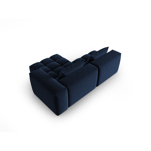 Cosmopolitan Design - Modulaire hoekbank rechts Verona 3-zits, flueel koningsblauw - 145x205x70cm