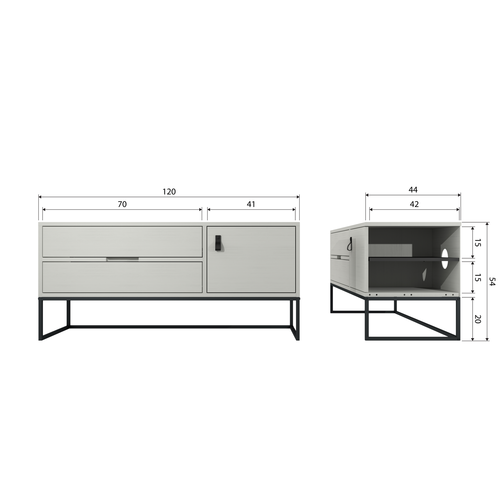 WOOOD tv-meubel Silas - Grenen - Dust - 55x120x44 - vtwonen shop