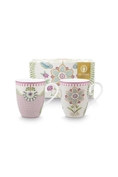 Pip Studio - Mokken Lily & Lotus - Multicolor - 365 ml - Set van 2