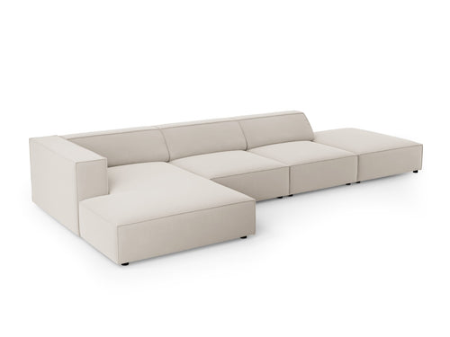 Cosmopolitan Design linker hoekbank Arendal 5-zits, flueel, ecru - 166x341x70cm