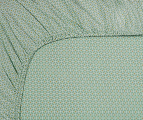 Pip Studio hoeslaken Cross Stitch - 140x200 cm - licht groen