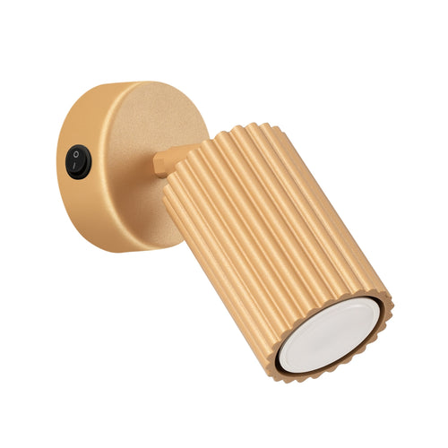Sollux Lighting Wandlamp KARBON goud met schakelaar - 8x8x16cm
