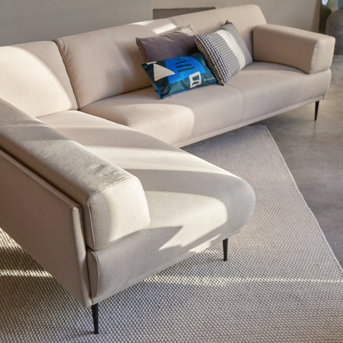 Tikamoon Hoekbank links in ecru stof 270 x 180 cm - Beige