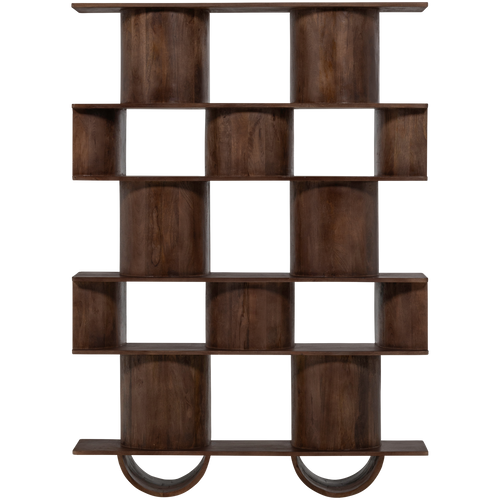 WOOOD boekenkast Sinne - Mangohout - Walnoot/Bruin - 180x130