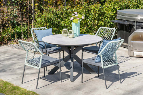 Garden Impressions Dido tuinstoelen set van 4 zachtgroen rope