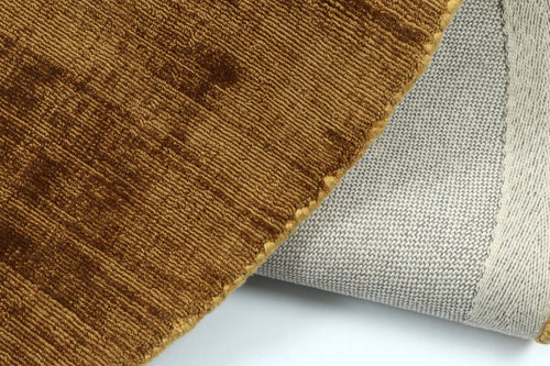 J-Line tapijt Rond Handgemaakt - viscose - bruin