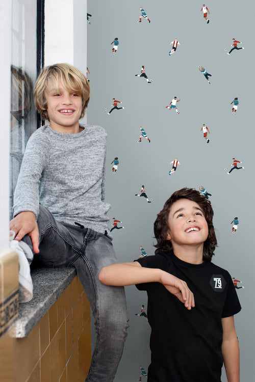 ESTAhome behang voetbalspelers lichtblauw - 50 x 900 cm - 131280 - vtwonen shop