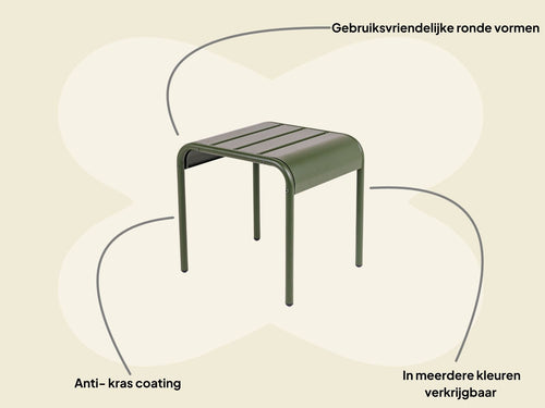 MaximaVida metalen bijzettafel krukje Max 45 cm olijfgroen