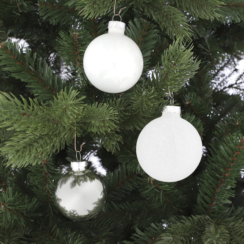 House of Seasons Kerstballen Set - 42 Stuks - Ø7 cm - Glas - Wit