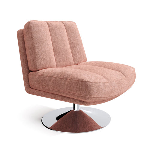 Sia Home - Fauteuil TIMELESS - Fluweel met structuur - Vintage roze - 60.6cm