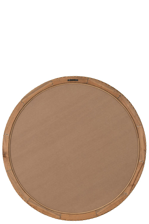J-Line spiegel Rond - spar/glas - naturel - Ø 75 cm